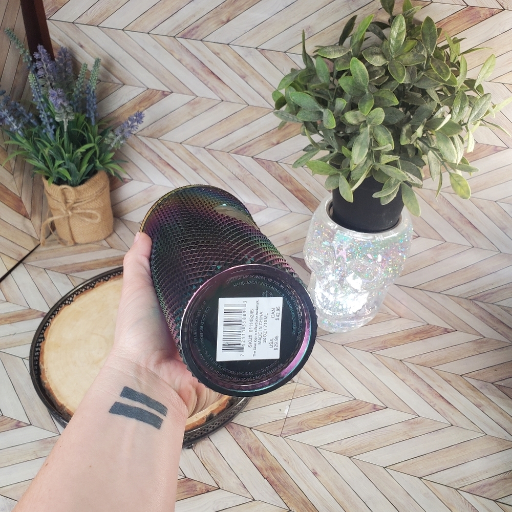 Starbucks Venti Studded Tumbler Black PVD Metallic Oil Slick Rainbow Bling NWT - Picture 5 of 5